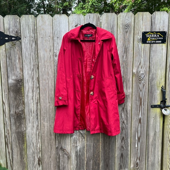 Black Rivet Jackets & Blazers - BLACK RIVET Red Trench Coat Jacket Women’s Small